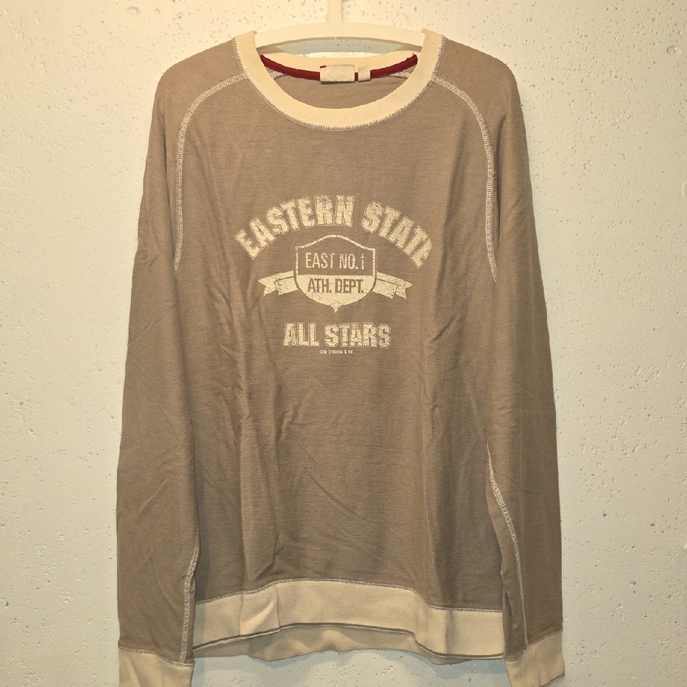 Levi's Gray & Ivory Knitted Distressed Long Sleeve Shirt (Large)